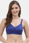 Floret Double Layered Non Wired Full Coverage Super Support Bra - Royal Blue — thumbnail 1